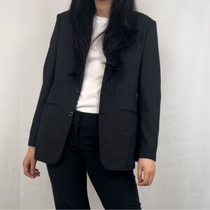Vintage Tailored Oversized Dark Grey Blazer